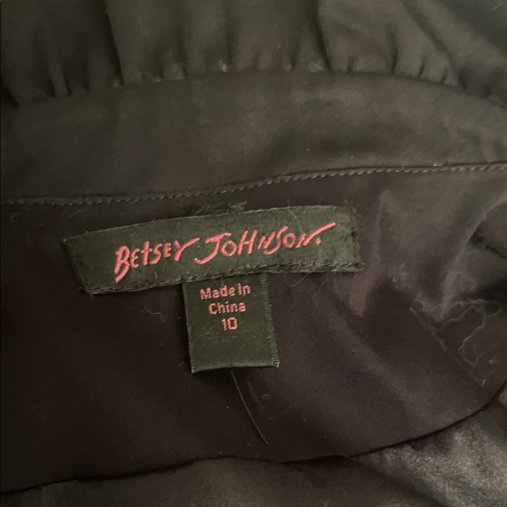 Betsey Johnson Black Trench Coat with White Trim - Picture 5 of 5